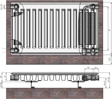 Termolux radiators Tips 11x400x400 Ventil Compact, apakšas pievienojums cover photo
